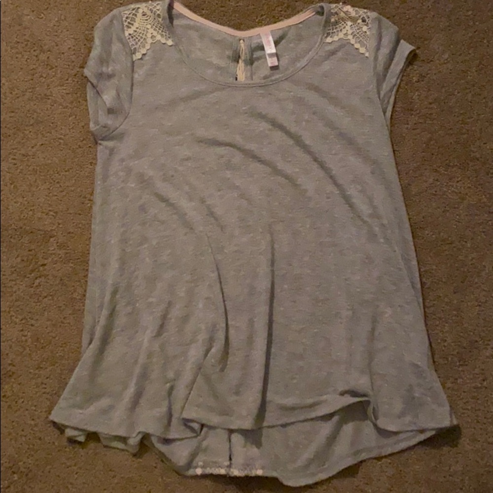 Lace back blouse